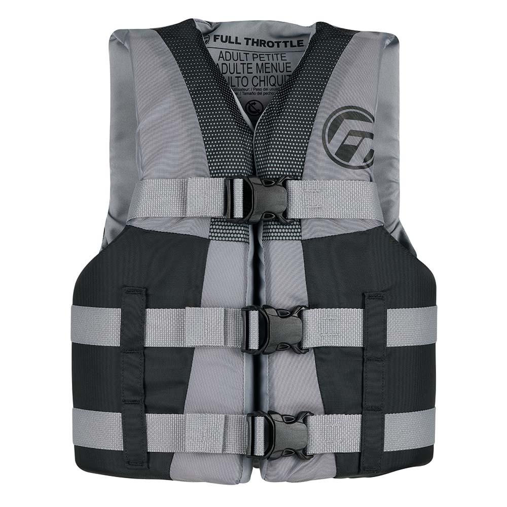 Full Throttle Teen Nylon Life Jacket - Grey/Black - Marine Parts OnlyWatersportsFull Throttle