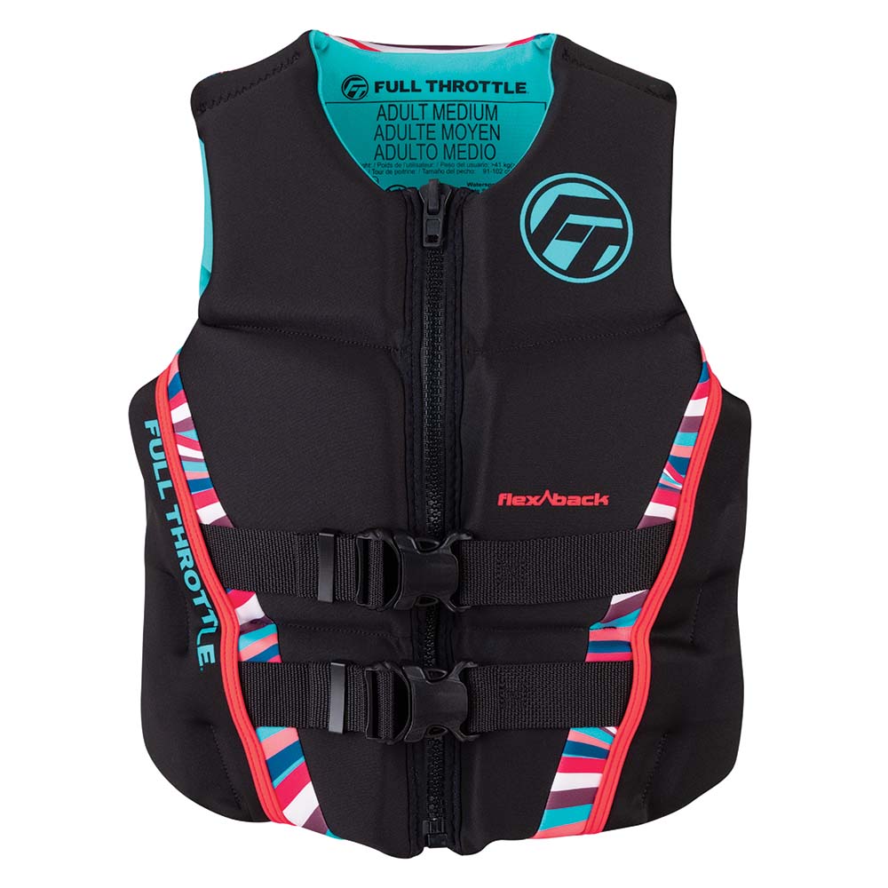 Full Throttle Women&39;s Rapid - Dry Flex - Back Life Jacket - Women&39;s M - Pink/Black - Marine Parts OnlyWatersportsFull Throttle