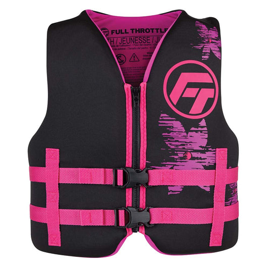 Full Throttle Youth Rapid - Dry Life Jacket - Pink/Black - Marine Parts OnlyWatersportsFull Throttle