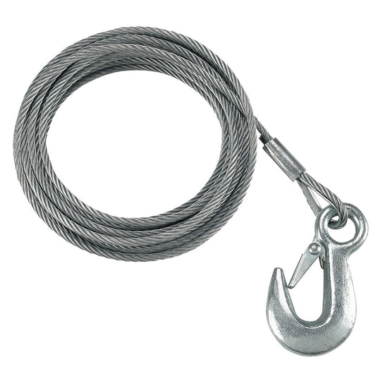 Fulton 7/32" x 50' Galvanized Winch Cable and Hook - 5,600 lbs. Breaking Strength - Marine Parts OnlyTraileringFulton