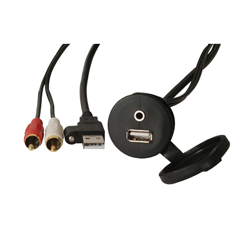 Fusion MS - CBUUSB3.5 Panel Mount USB &amp; 3.5mm Headphone Jack - Marine Parts OnlyEntertainmentFusion