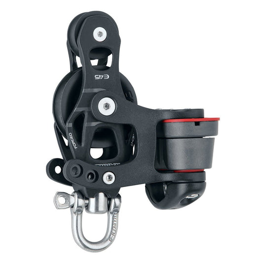 Harken 45mm Single Aluminum Element Fiddle Block w/Swivel &amp; 150 Cam Cleat - Marine Parts OnlySailingHarken