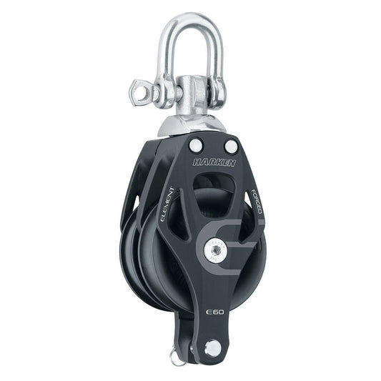 Harken 60mm Double Aluminum Element Block w/Swivel &amp; Becket - Marine Parts OnlySailingHarken