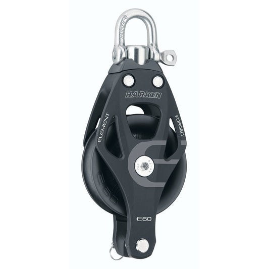 Harken 60mm Single Aluminum Element Block w/Swivel &amp; Becket - Marine Parts OnlySailingHarken