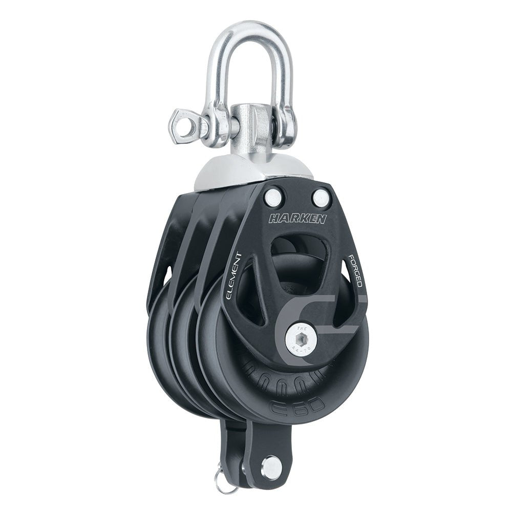 Harken 60mm Triple Aluminum Element Block w/Swivel &amp; Becket - Marine Parts OnlySailingHarken