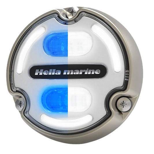 Hella Marine Apelo A2 Blue White Underwater Light - 3000 Lumens - Bronze Housing - White Lens w/Edge Light - Marine Parts OnlyLightingHella Marine