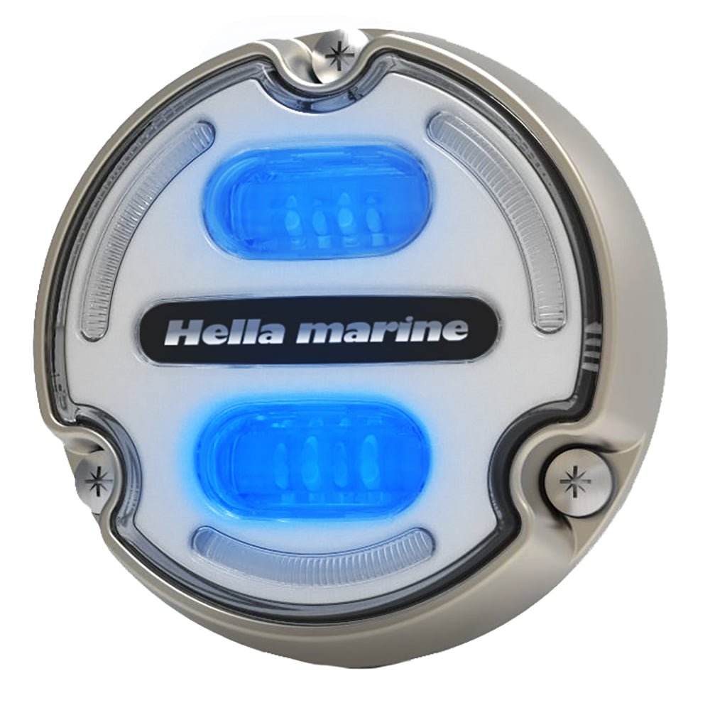 Hella Marine Apelo A2 Blue White Underwater Light - 3000 Lumens - Bronze Housing - White Lens w/Edge Light - Marine Parts OnlyLightingHella Marine