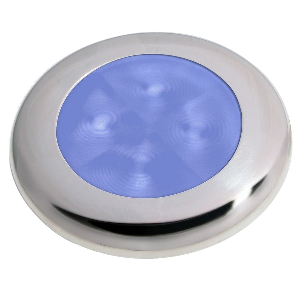 Hella Marine Slim Line LED 'Enhanced Brightness' Round Courtesy Lamp - Blue LED - Stainless Steel Bezel - 12V - Marine Parts OnlyLightingHella Marine