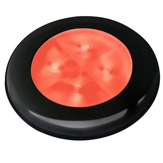 Hella Marine Slim Line LED 'Enhanced Brightness' Round Courtesy Lamp - Red LED - Black Plastic Bezel - 12V - Marine Parts OnlyLightingHella Marine