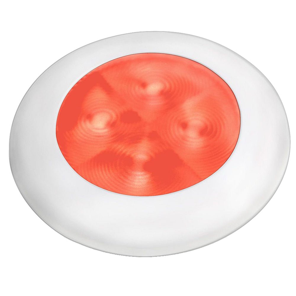 Hella Marine Slim Line LED 'Enhanced Brightness' Round Courtesy Lamp - Red LED - White Plastic Bezel - 12V - Marine Parts OnlyLightingHella Marine