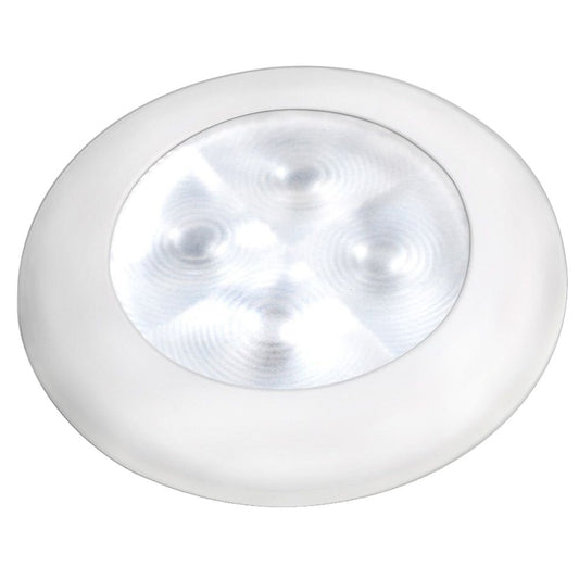 Hella Marine Slim Line LED 'Enhanced Brightness' Round Courtesy Lamp - White LED - White Plastic Bezel - 12V - Marine Parts OnlyLightingHella Marine