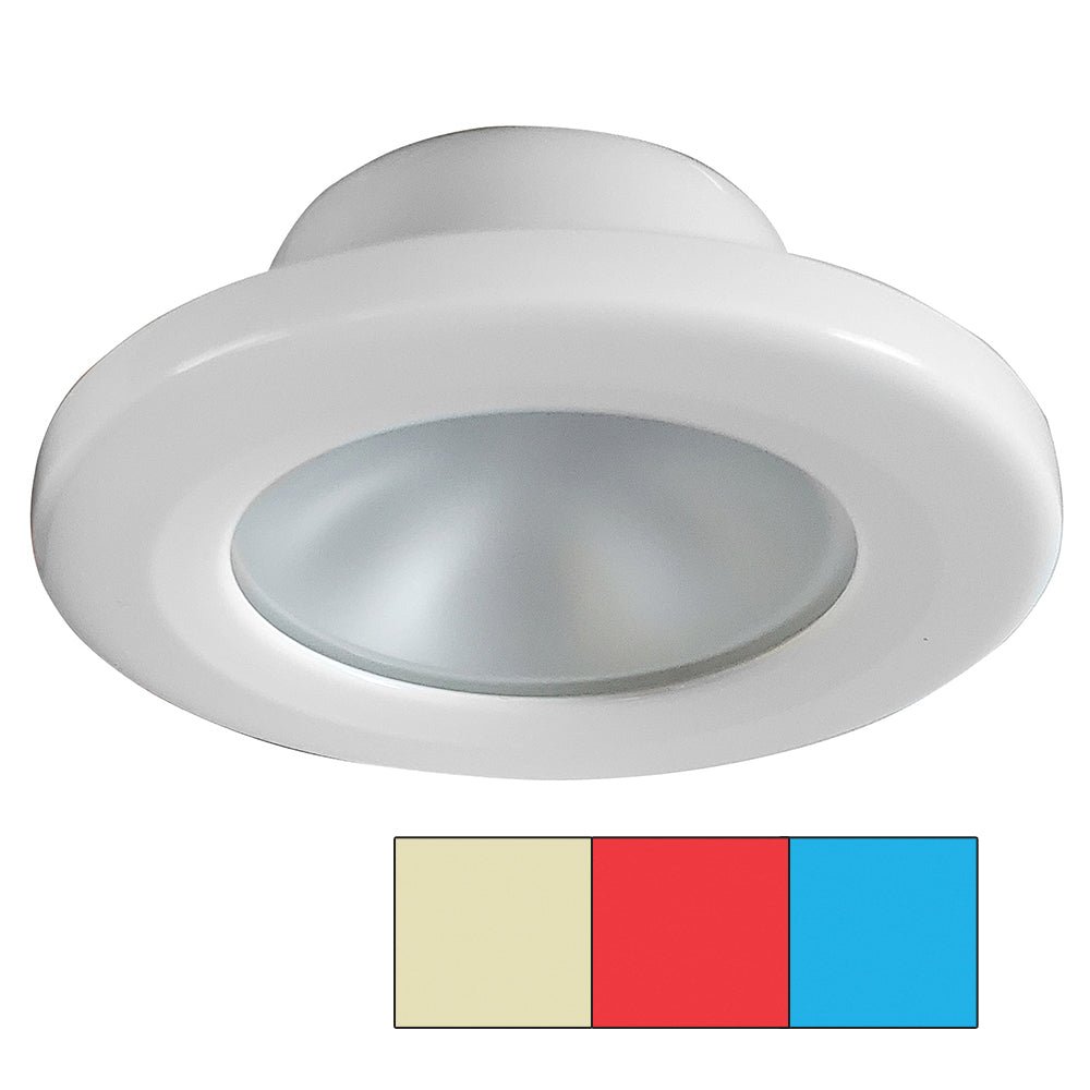 i2Systems Apeiron A3120 Screw Mount Light - Red, Warm White &amp; Blue - White Finish - Marine Parts OnlyLightingI2Systems Inc