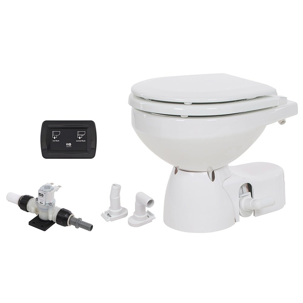 Jabsco Quiet Flush E2 Fresh Water Toilet Compact Bowl - 12V - Soft Close Lid - Marine Parts OnlyMarine Plumbing & VentilationJabsco