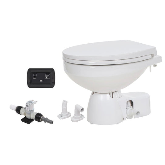 Jabsco Quiet Flush E2 Fresh Water Toilet Regular Bowl - 12V &ndash; Soft Close Lid - Marine Parts OnlyMarine Plumbing & VentilationJabsco