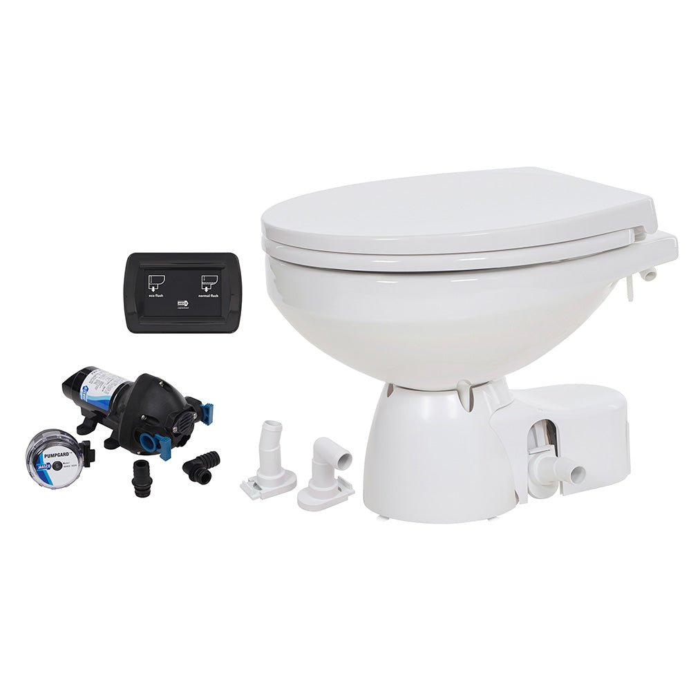 Jabsco Quiet Flush E2 Raw Water Toilet Regular Bowl - 24V &ndash; Soft Close Lid - Marine Parts OnlyMarine Plumbing & VentilationJabsco
