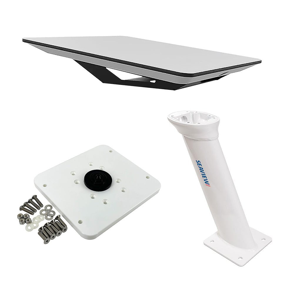 KVH Starlink Flat Panel Kit w/16" Seaview Pedestal Mount &amp; ADASTLKA Starlink Top Plate - Marine Parts OnlyEntertainmentKVH