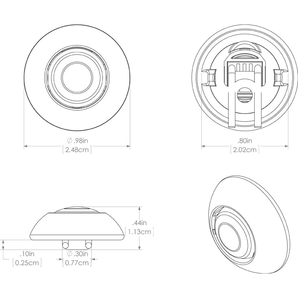 LIGHT EXUMA 1' DOME STAINLESS WHITE - Marine Parts OnlyLUMITEC