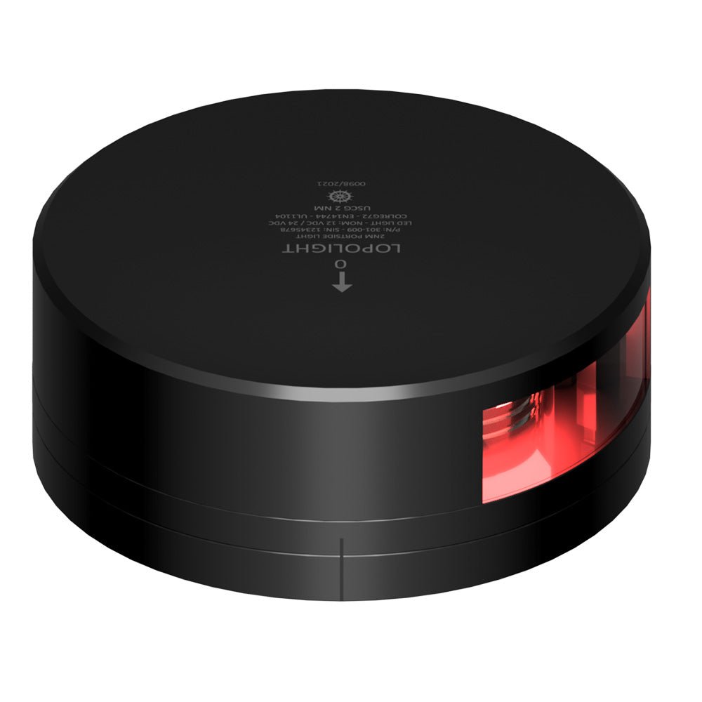 Lopolight Red Port Light - 2NM - Black Housing w/FB Base - Marine Parts OnlyLightingLopolight