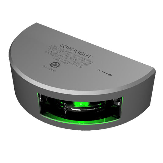 Lopolight Series 301 - 001 - Navigation Light - 2NM - Vertical Mount - Green - Silver Housing - 6M Cable - Marine Parts OnlyLightingLopolight