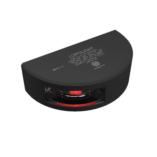 Lopolight Series 301 - 002 - Port Sidelight - 2NM - Vertical Mount - Red - Black Housing - Marine Parts OnlyLightingLopolight