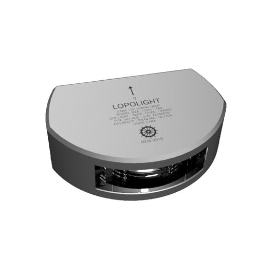 Lopolight Series 301 - 006 - Stern Light - 2NM - Vertical Mount - White - Silver Housing - Marine Parts OnlyLightingLopolight