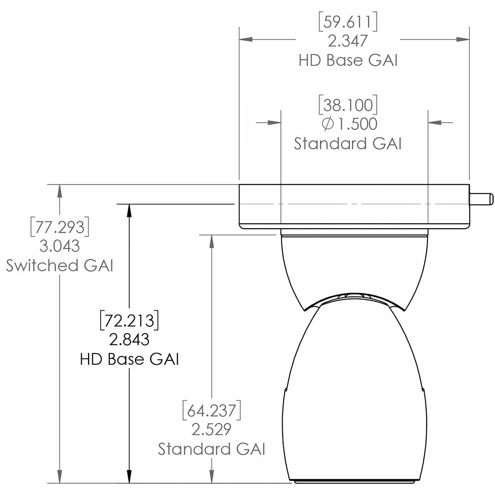 Lumitec GAI2 White Dimming/Red & Blue Non - Dimming Heavy Duty Base - White Housing - Marine Parts OnlyLightingLumitec