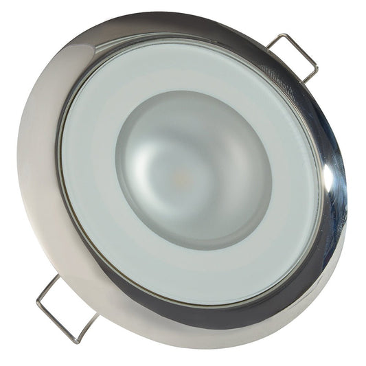 Lumitec Mirage - Flush Mount Down Light - Glass Finish/Polished SS Bezel - White Non - Dimming - Marine Parts OnlyLightingLumitec