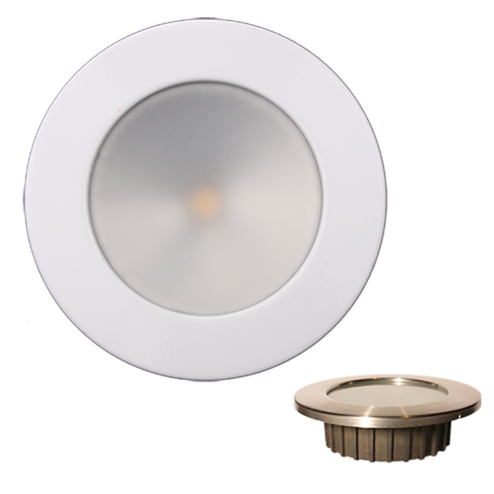 Lunasea &ldquo;ZERO EMI&rdquo; Recessed 3.5&rdquo; LED Light - Warm White w/White Stainless Steel Bezel - 12VDC - Marine Parts OnlyLightingLunasea Lighting