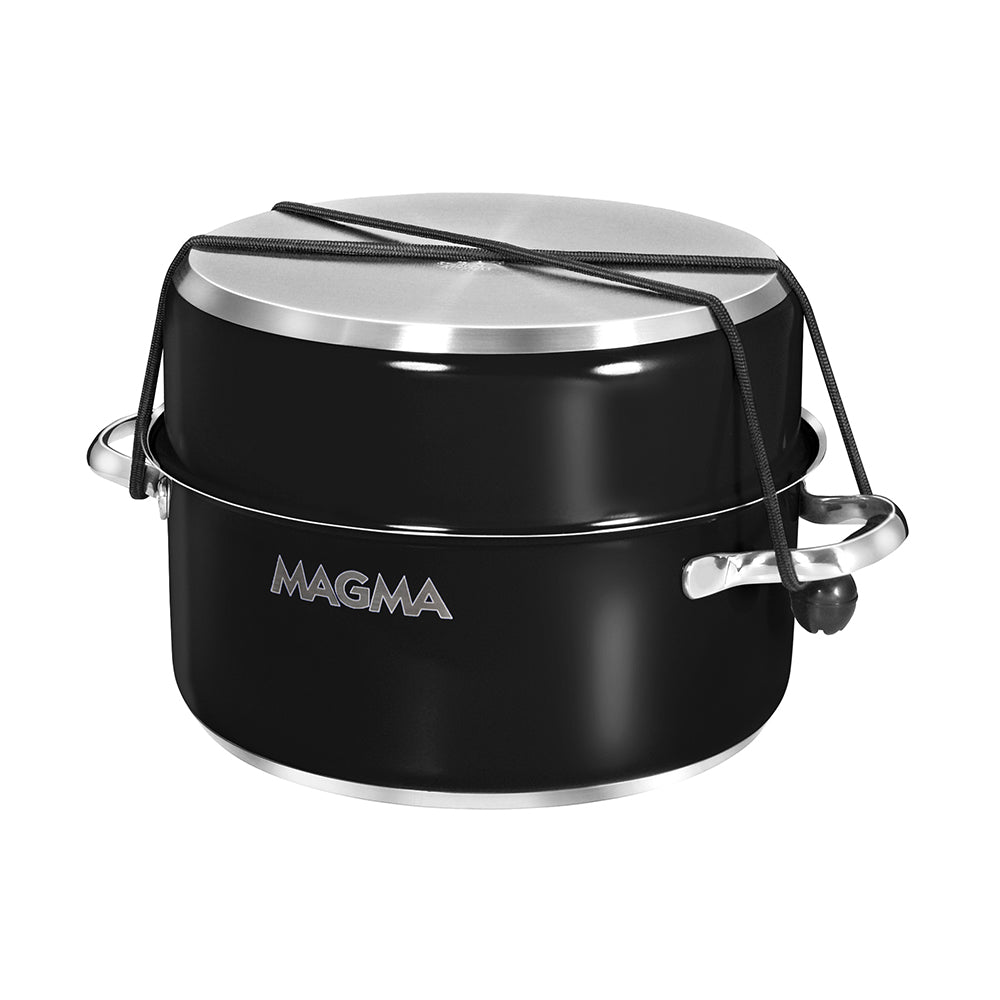 Magma Nestable 10 Piece Induction Non - Stick Enamel Finish Cookware Set - Jet Black - Marine Parts OnlyBoat OutfittingMagma