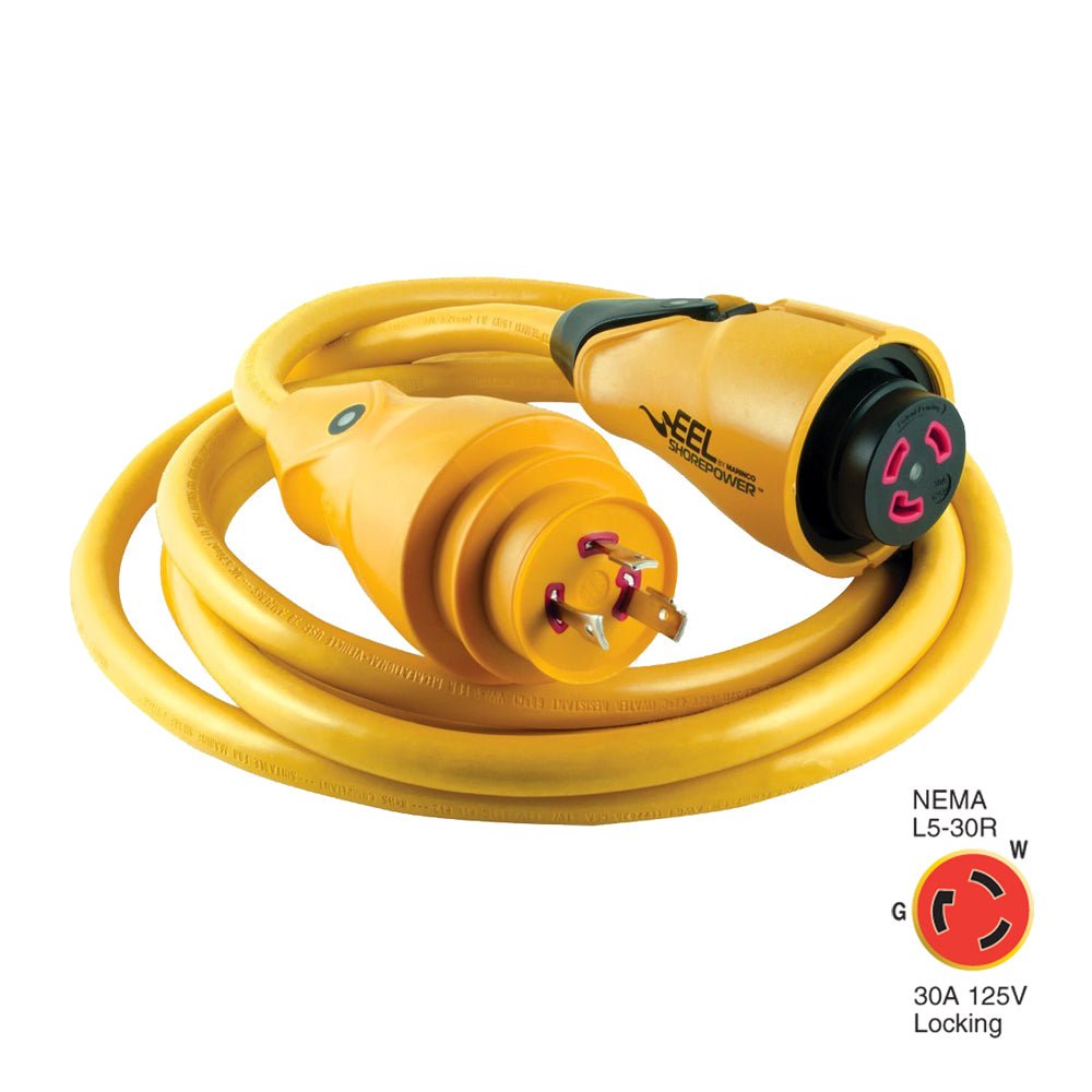 Marinco CS30 - 12 EEL 30A 125V Shore Power Cordset - 12' - Yellow - Marine Parts OnlyElectricalMarinco