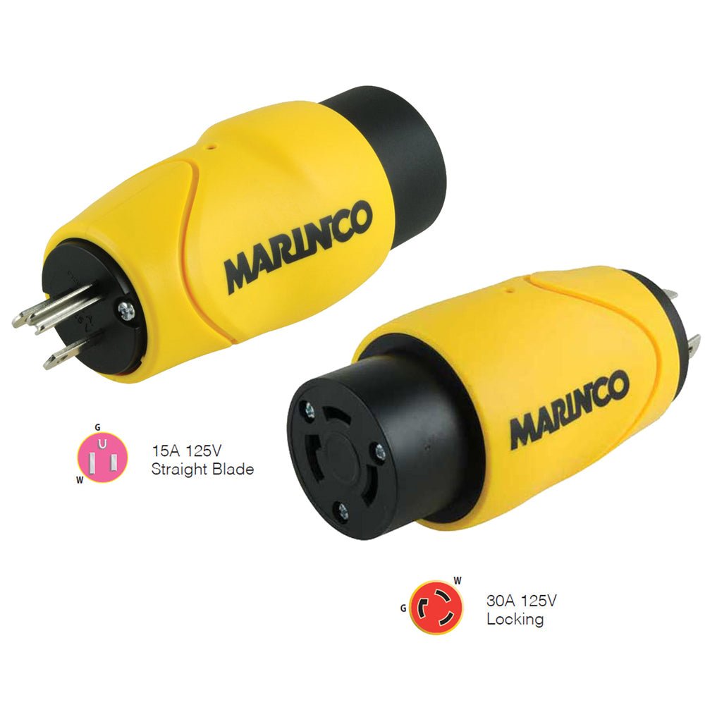 Marinco Straight Adapter 15Amp Straight Male to 30Amp Locking Female Connector - Marine Parts OnlyElectricalMarinco
