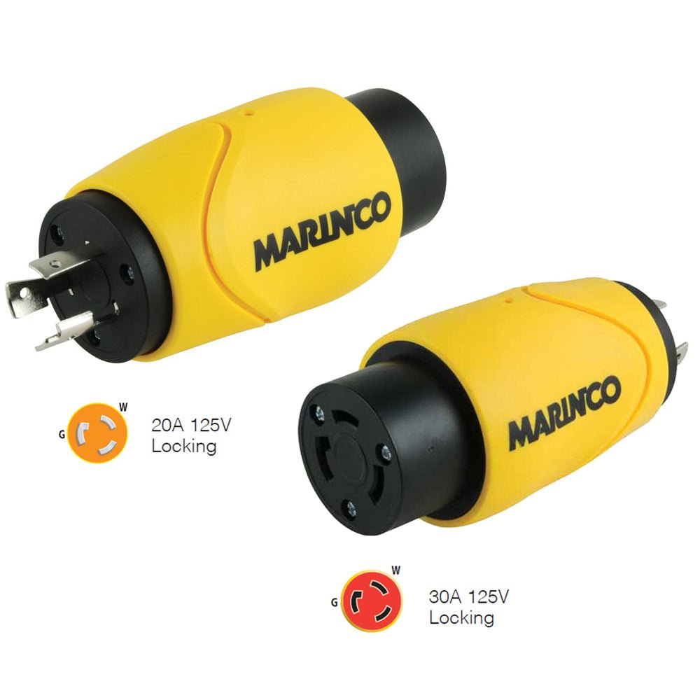 Marinco Straight Adapter 20Amp Locking Male to 30Amp Locking Female Connector - Marine Parts OnlyElectricalMarinco