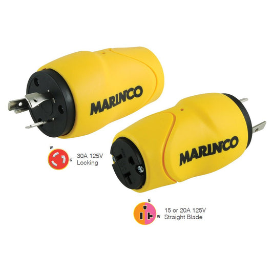 Marinco Straight Adapter, 30A Male - 15A Female - Marine Parts OnlyElectricalMarinco