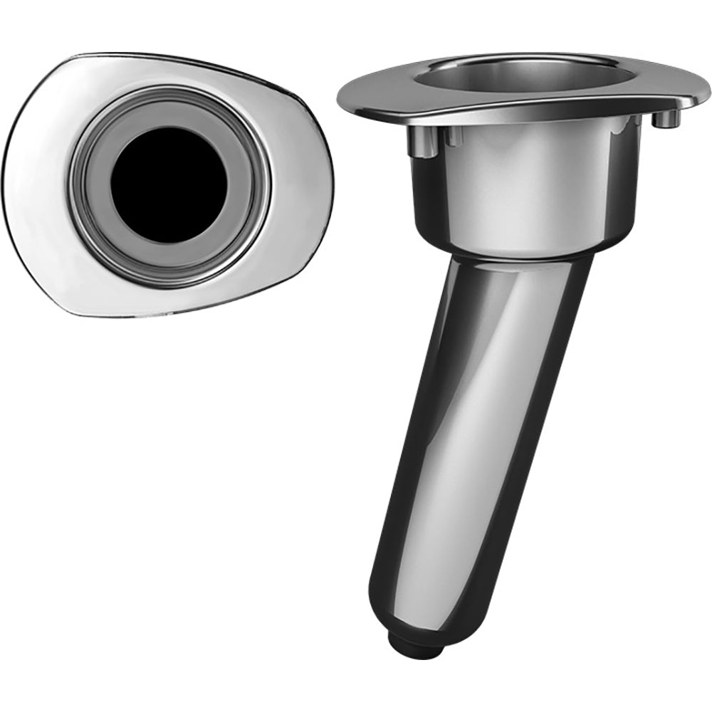 Mate Series Elite Screwless Stainless Steel 15&deg; Rod &amp; Cup Holder - Drain - Oval Top - Marine Parts OnlyHunting & FishingMate Series