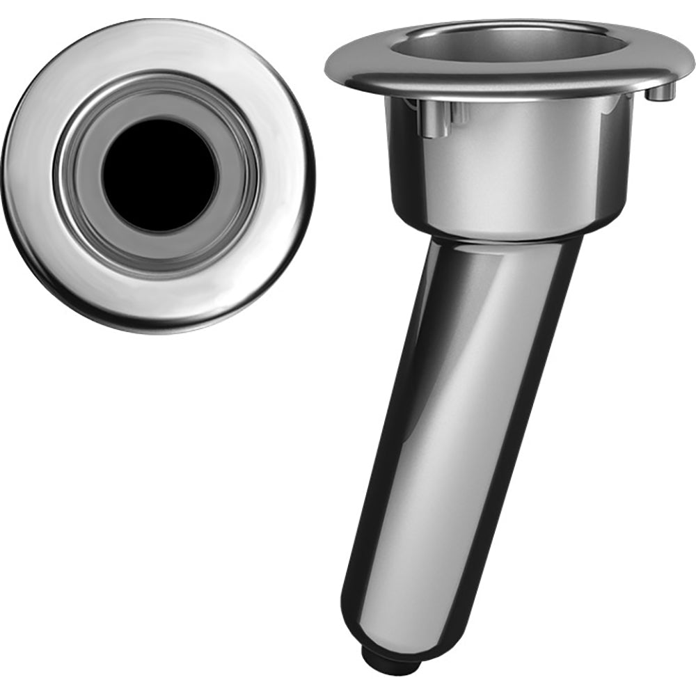 Mate Series Elite Screwless Stainless Steel 15&deg; Rod &amp; Cup Holder - Drain - Round Top - Marine Parts OnlyHunting & FishingMate Series