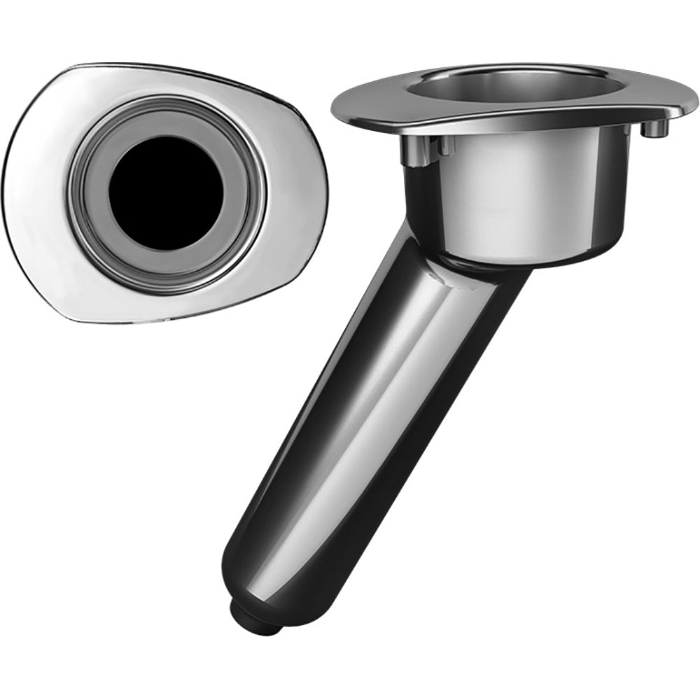 Mate Series Elite Screwless Stainless Steel 30&deg; Rod &amp; Cup Holder - Drain - Oval Top - Marine Parts OnlyHunting & FishingMate Series