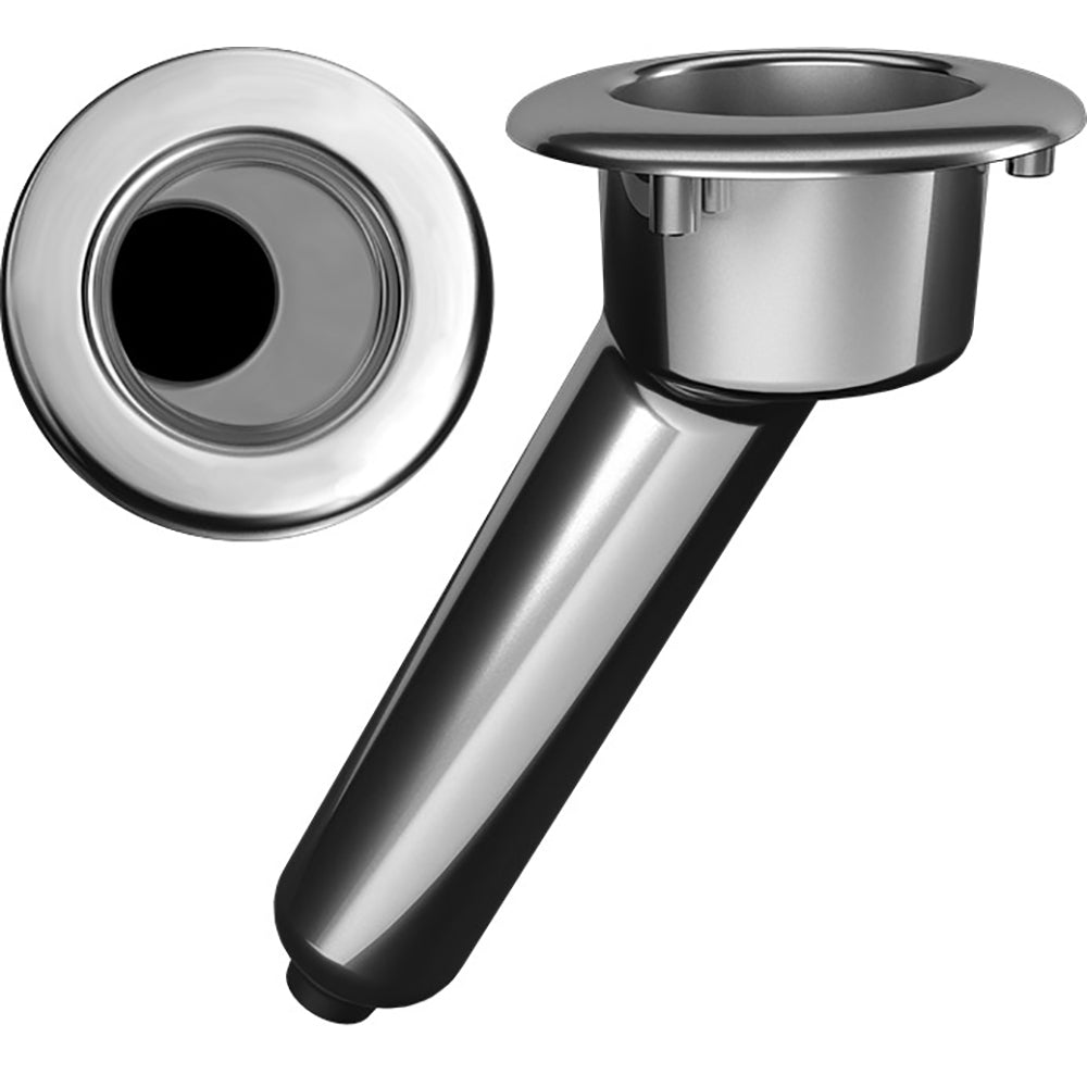 Mate Series Elite Screwless Stainless Steel 30&deg; Rod &amp; Cup Holder - Drain - Round Top - Marine Parts OnlyHunting & FishingMate Series