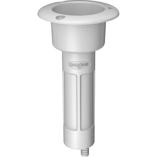 Mate Series Plastic 0&deg; Rod &amp; Cup Holder - Drain - Round Top - White - Marine Parts OnlyHunting & FishingMate Series