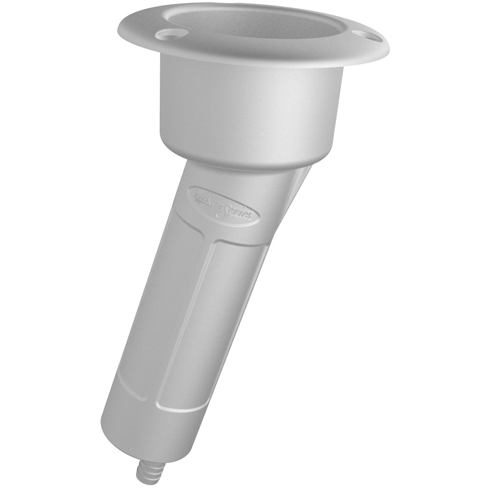 Mate Series Plastic 15&deg; Rod &amp; Cup Holder - Drain - Round Top - White - Marine Parts OnlyHunting & FishingMate Series
