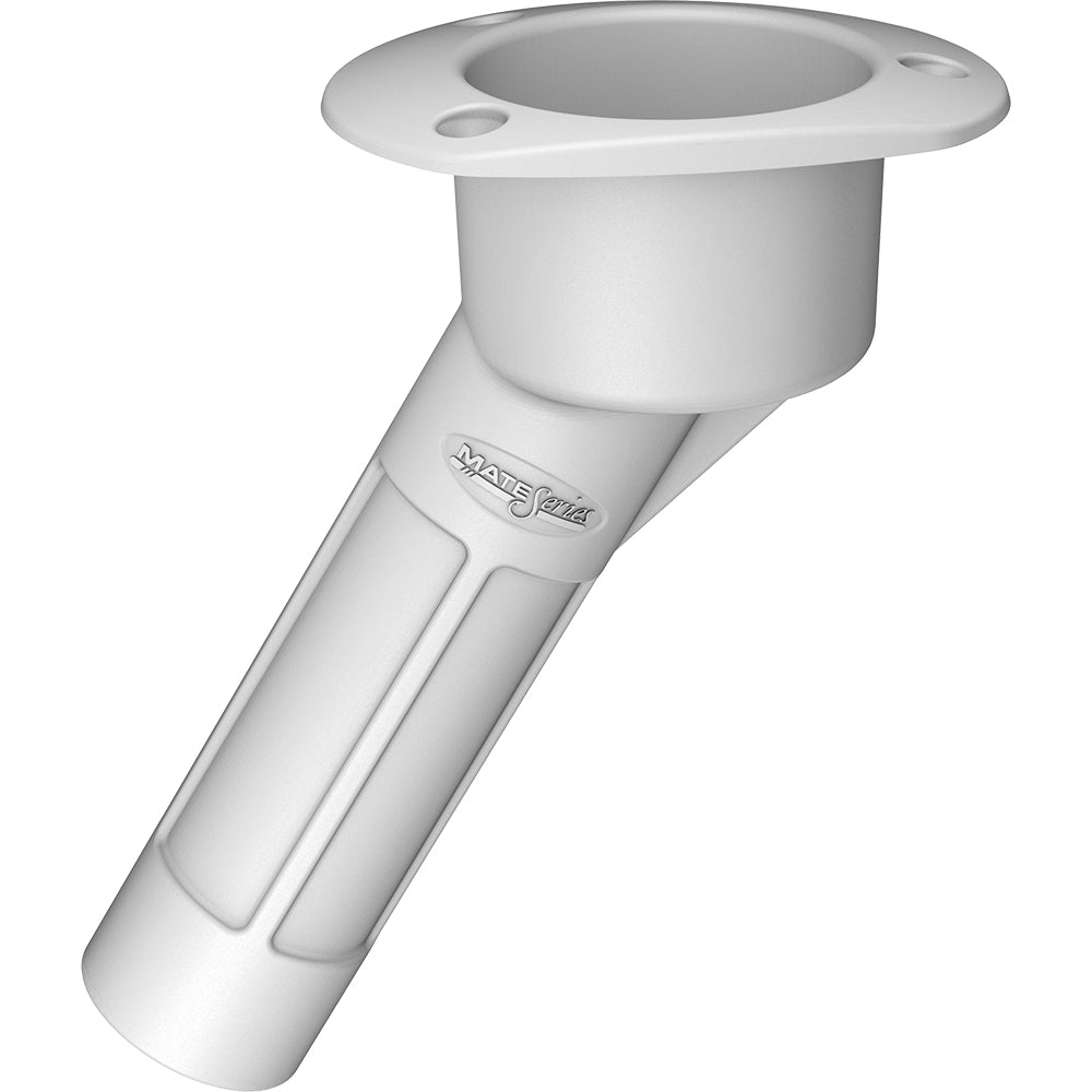 Mate Series Plastic 30&deg; Rod &amp; Cup Holder - Open - Oval Top - White - Marine Parts OnlyHunting & FishingMate Series