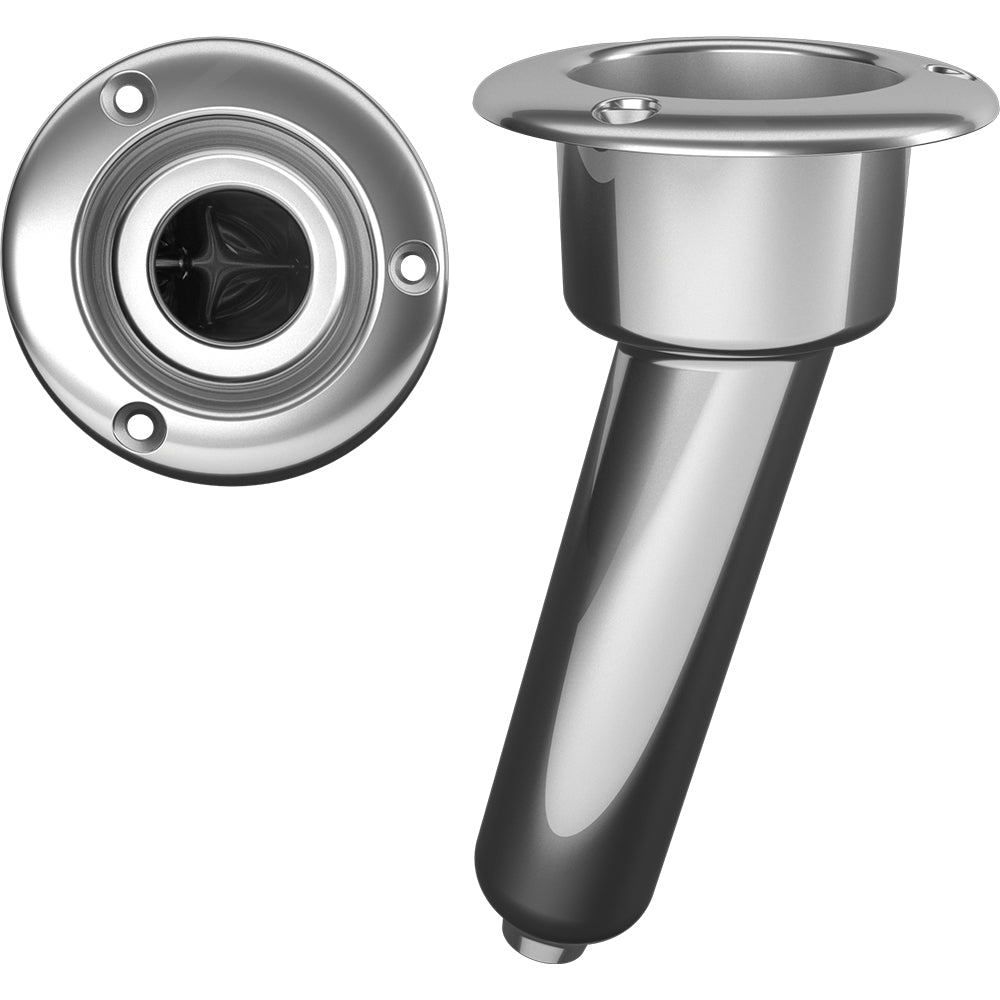 Mate Series Stainless Steel 15&deg; Rod &amp; Cup Holder - Drain - Round Top - Marine Parts OnlyHunting & FishingMate Series