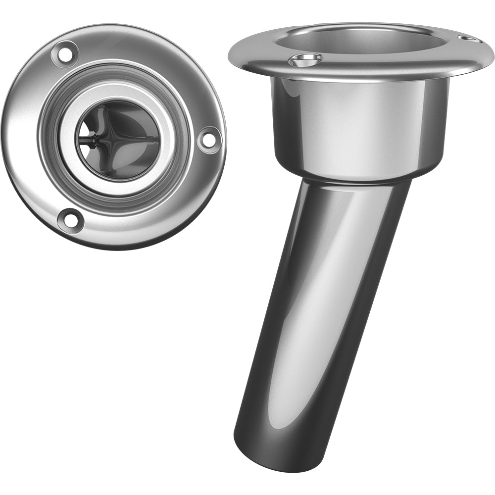 Mate Series Stainless Steel 15&deg; Rod &amp; Cup Holder - Open - Round Top - Marine Parts OnlyHunting & FishingMate Series