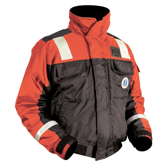 Mustang Classic Flotation Bomber Jacket w/Reflective Tape - Orange/Black - XL - Marine Parts OnlyMarine SafetyMustang Survival