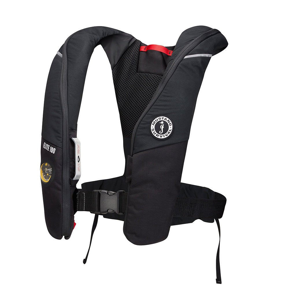 Mustang Elite 190 Offshore Inflatable PFD - Black - Marine Parts OnlyMarine SafetyMustang Survival