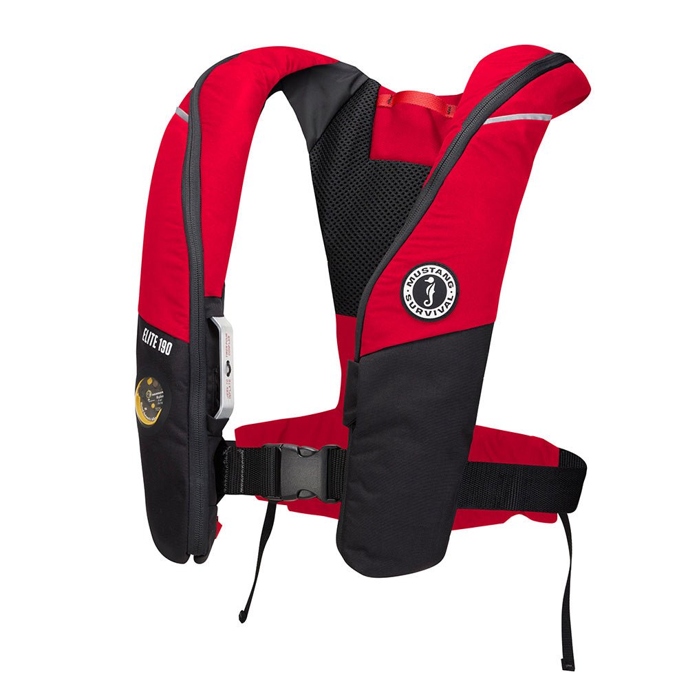 Mustang Elite 190 Offshore Inflatable PFD - Red/Black - Marine Parts OnlyMarine SafetyMustang Survival