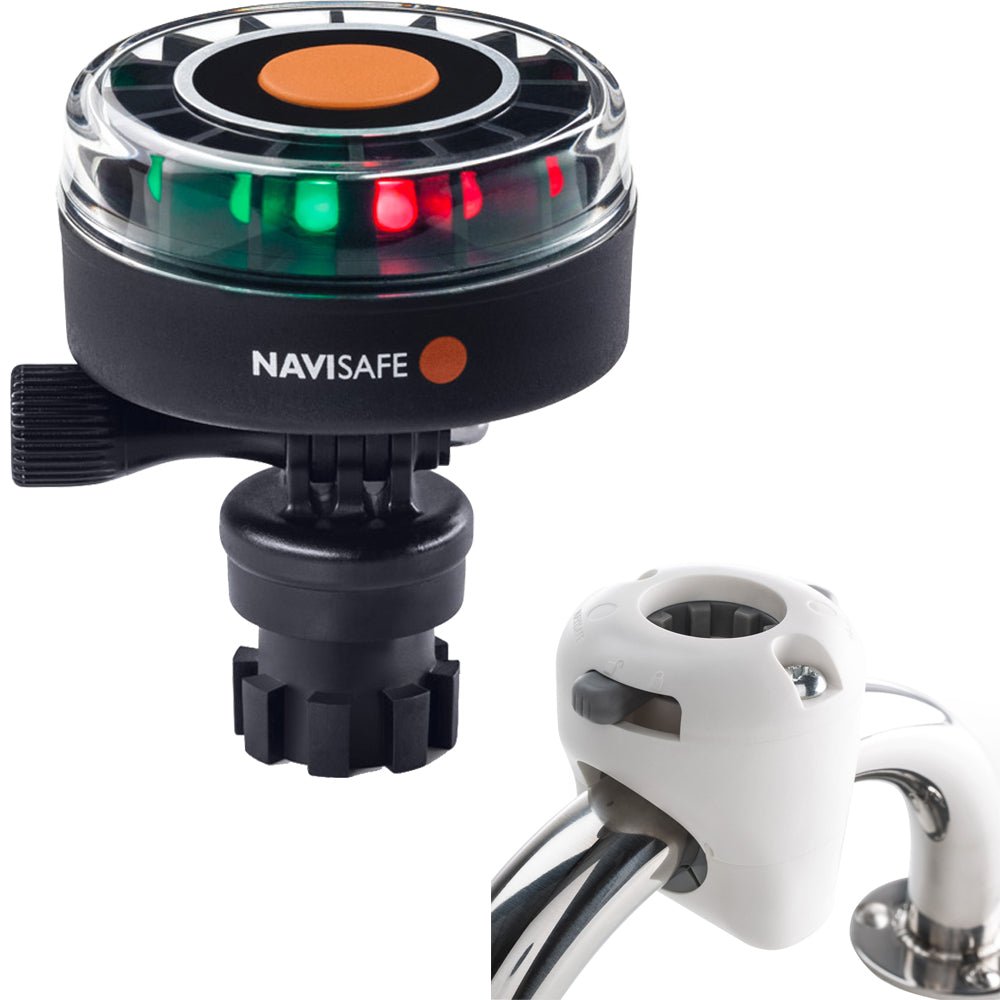 Navisafe Navilight 2NM Tricolor w/Navimount Base &amp; Rail Mount - White - Marine Parts OnlyPaddlesportsNavisafe