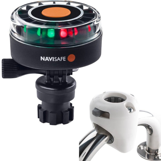 Navisafe Navilight 2NM Tricolor w/Navimount Base &amp; Rail Mount - White - Marine Parts OnlyPaddlesportsNavisafe