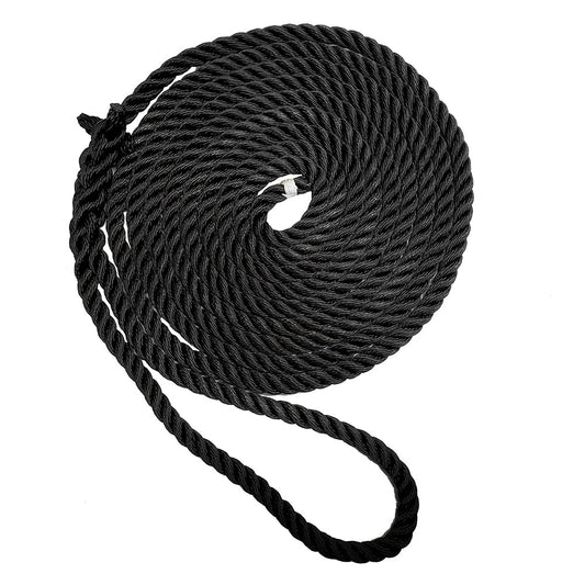 New England Ropes 1/2" Premium 3 - Strand Dock Line - Black - 35&39; - Marine Parts OnlyAnchoring & DockingNew England Ropes