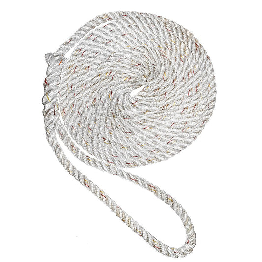 New England Ropes 3/4" Premium 3 - Strand Dock Line - White w/Tracer - 25&39; - Marine Parts OnlyAnchoring & DockingNew England Ropes