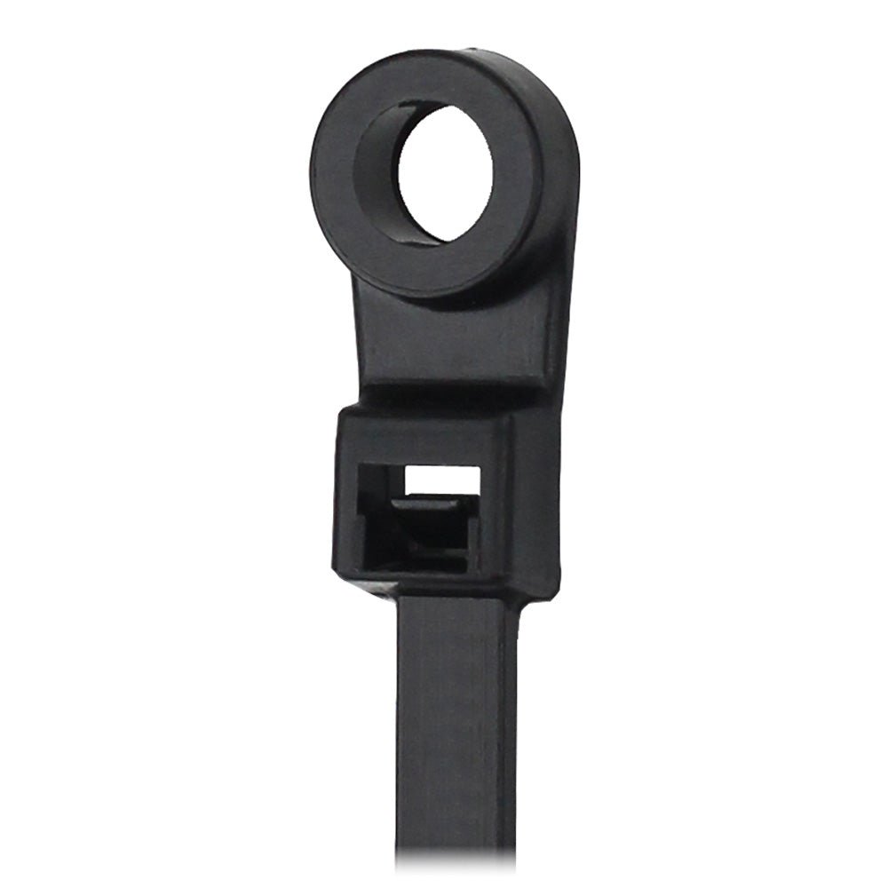 Pacer 8" Cable Tie w/Mounting Ring - Black - 50lb Tensile Strength - 2" Bundle Diameter - 100 Piece Bag - Marine Parts OnlyElectricalPacer Group
